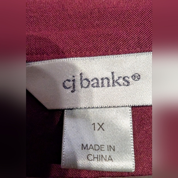 C.J Banks Maroon button down tunic - Picture 3 of 3